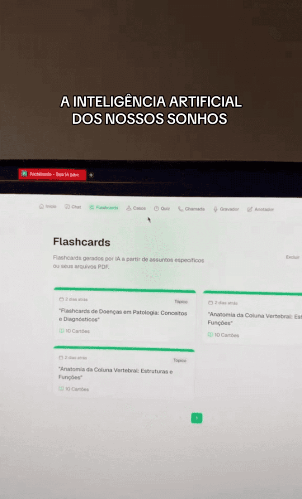 Depoimento em vídeo de pepegois - estudante de medicina usando ArchiMeds no TikTok